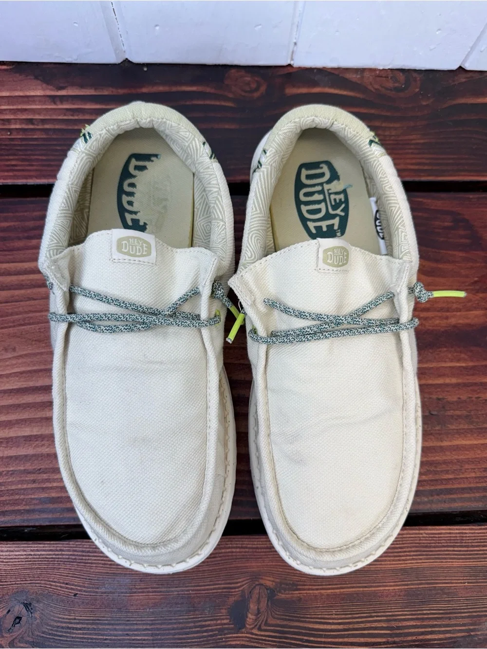 Hey Dude Wally Coastline Stone White Slip-On Shoes Men’s Size 10